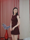 Anne Fitted Tweed Dress In Red