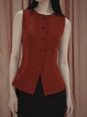 Poppy Vest In Red