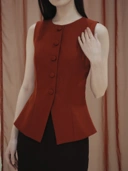 Poppy Vest In Red