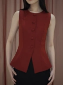 Poppy Vest In Red