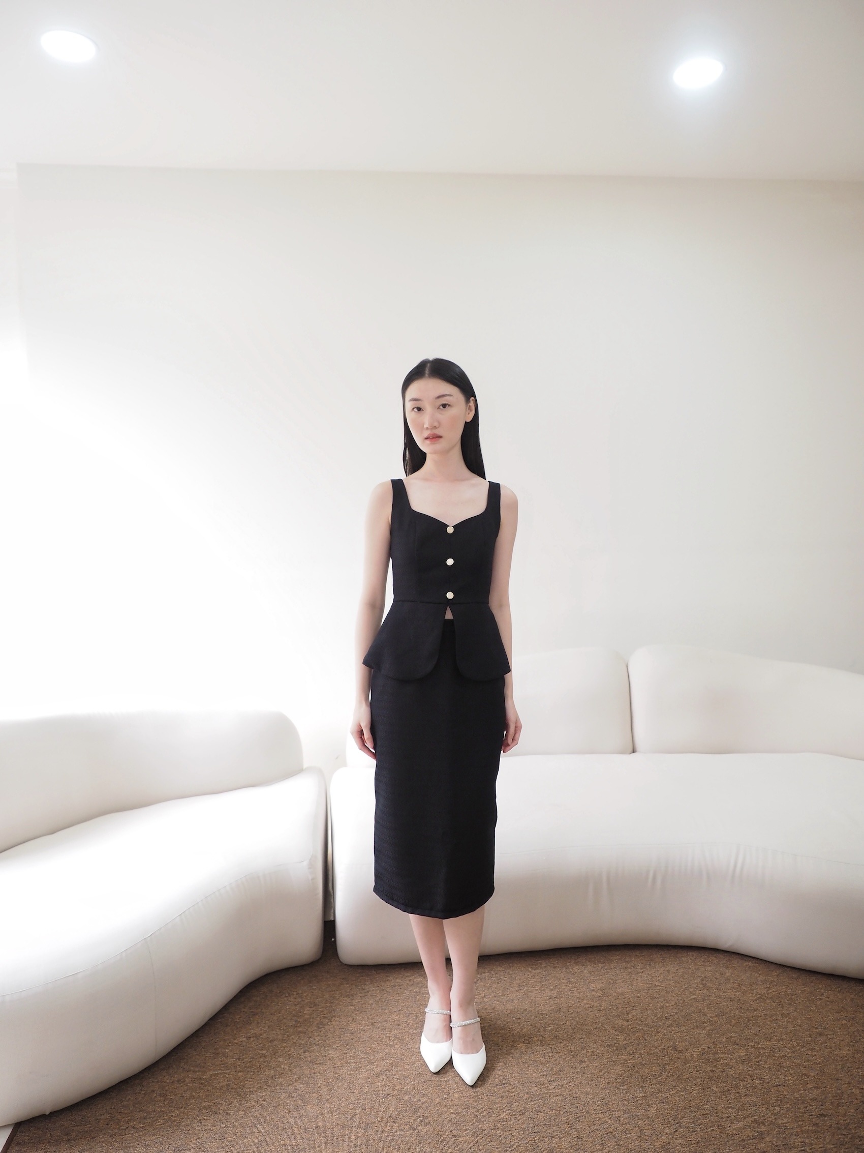 Kate Fitted Tweed In Black 