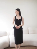 Kate Fitted Tweed In Black