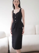 Kate Fitted Tweed In Black