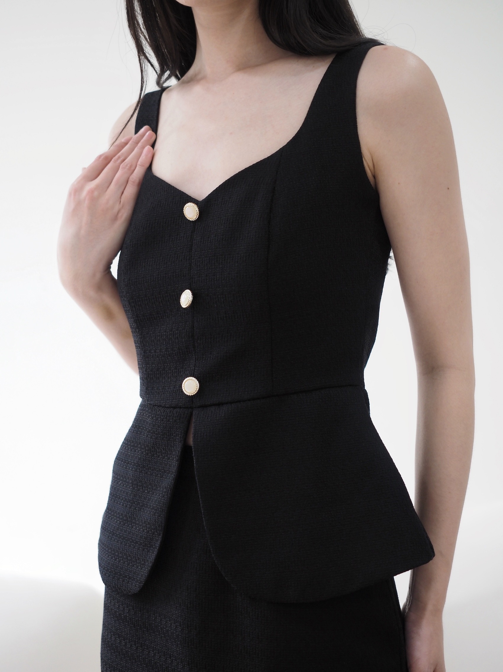 Kate Fitted Tweed In Black 