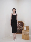 Kate Fitted Tweed In Black