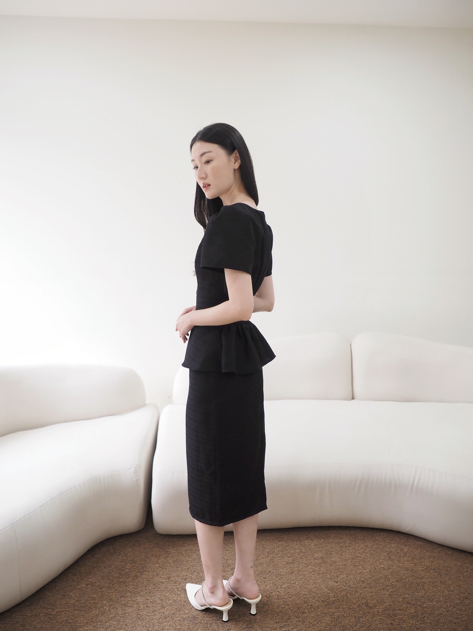Diana Tweed Blouse In Black