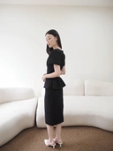Diana Tweed Blouse In Black