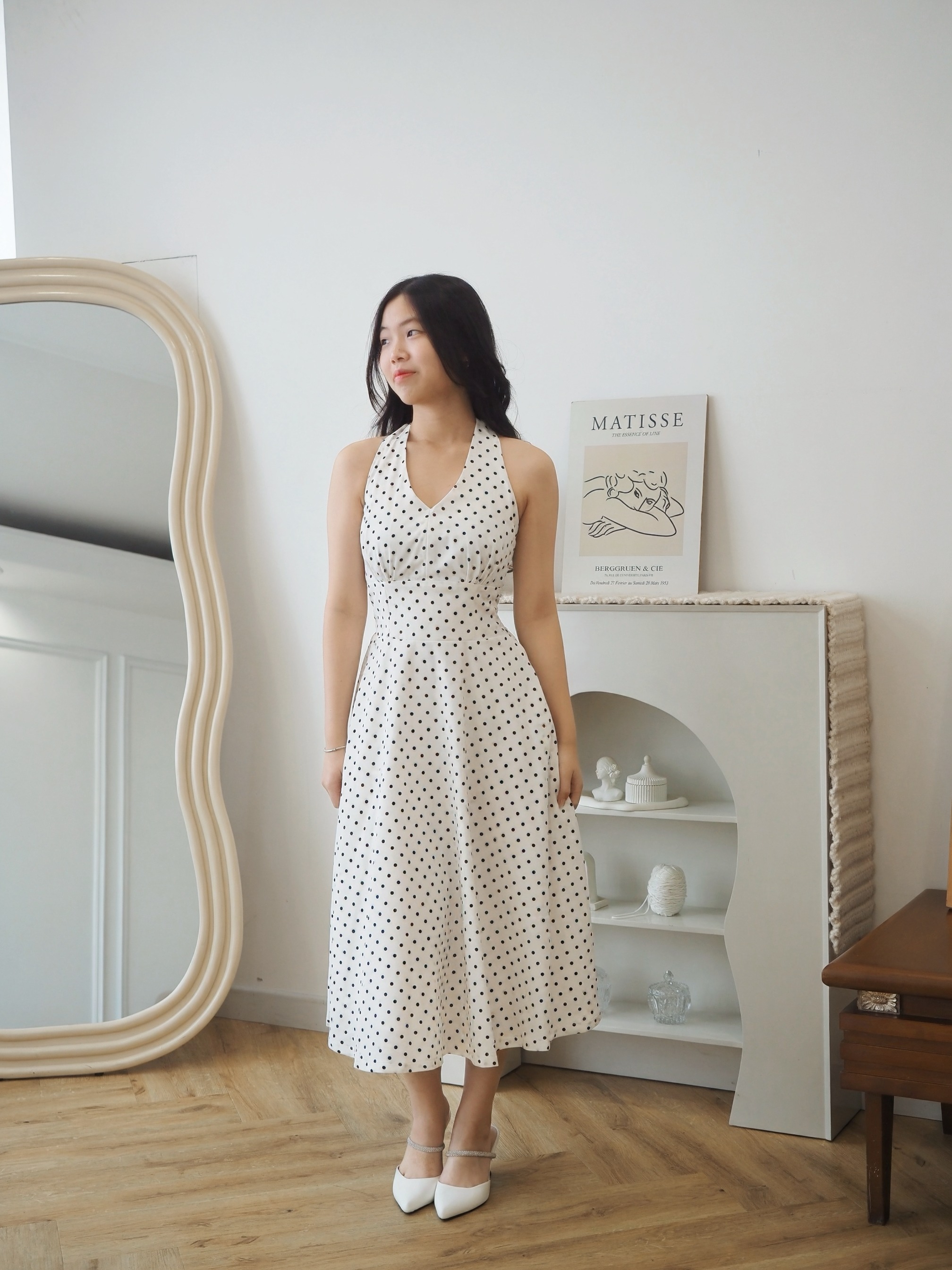 Poka Dress In White
