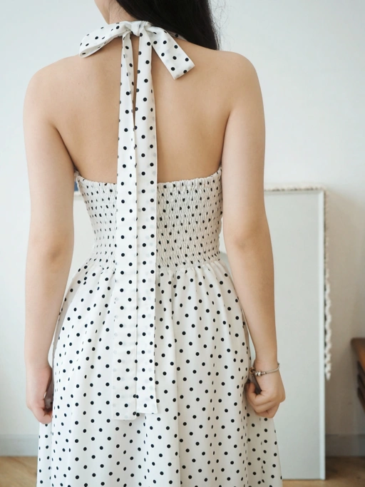 Image of Poka Dress In White