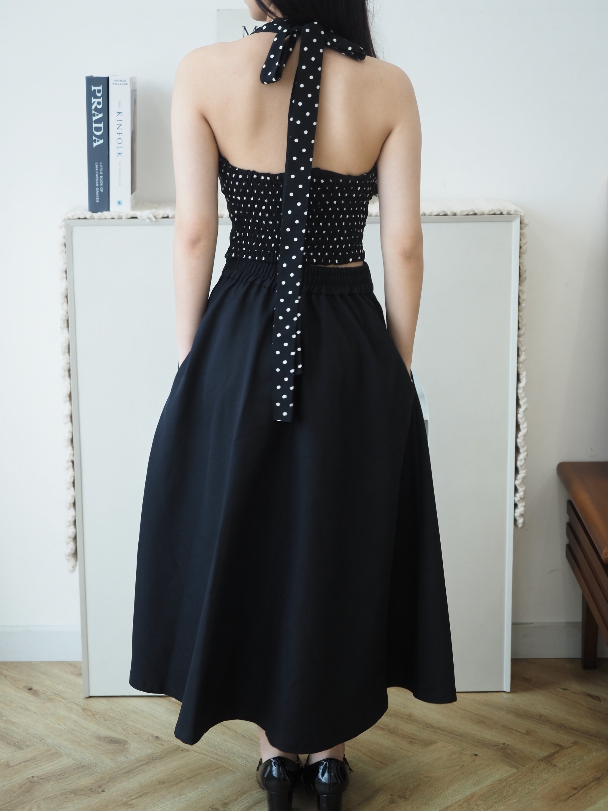 Poka Top Polkadot In Black
