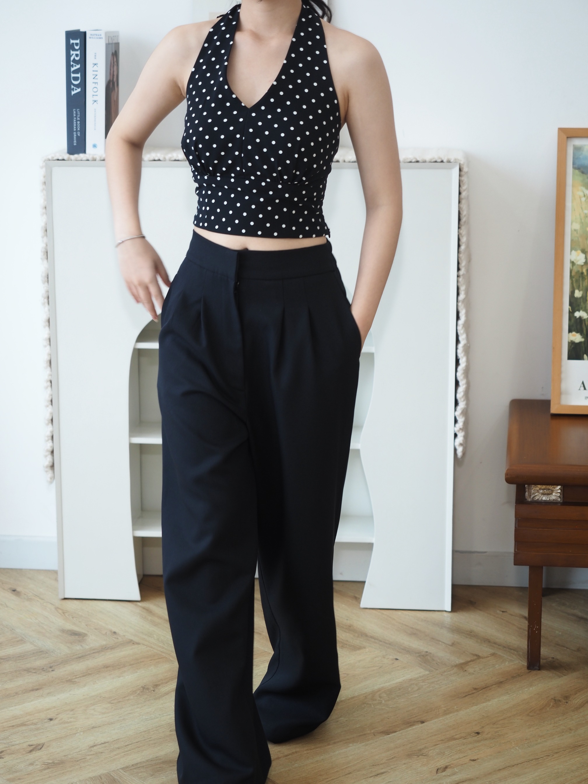 Poka Top Polkadot In Black