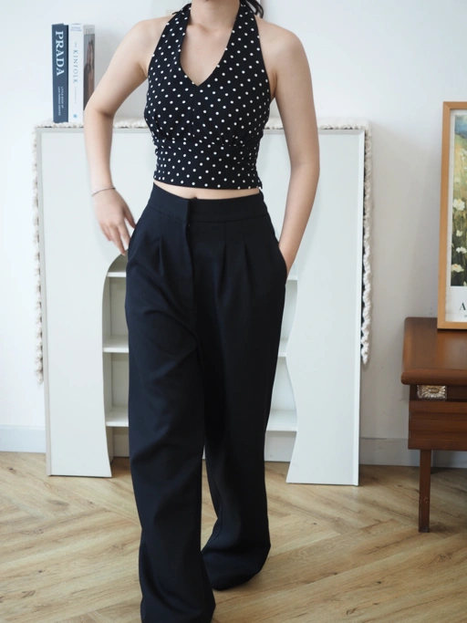 Image of Poka Top Polkadot In Black