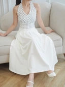 Poka Top Polkadot In White