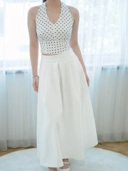 Poka Top Polkadot In White