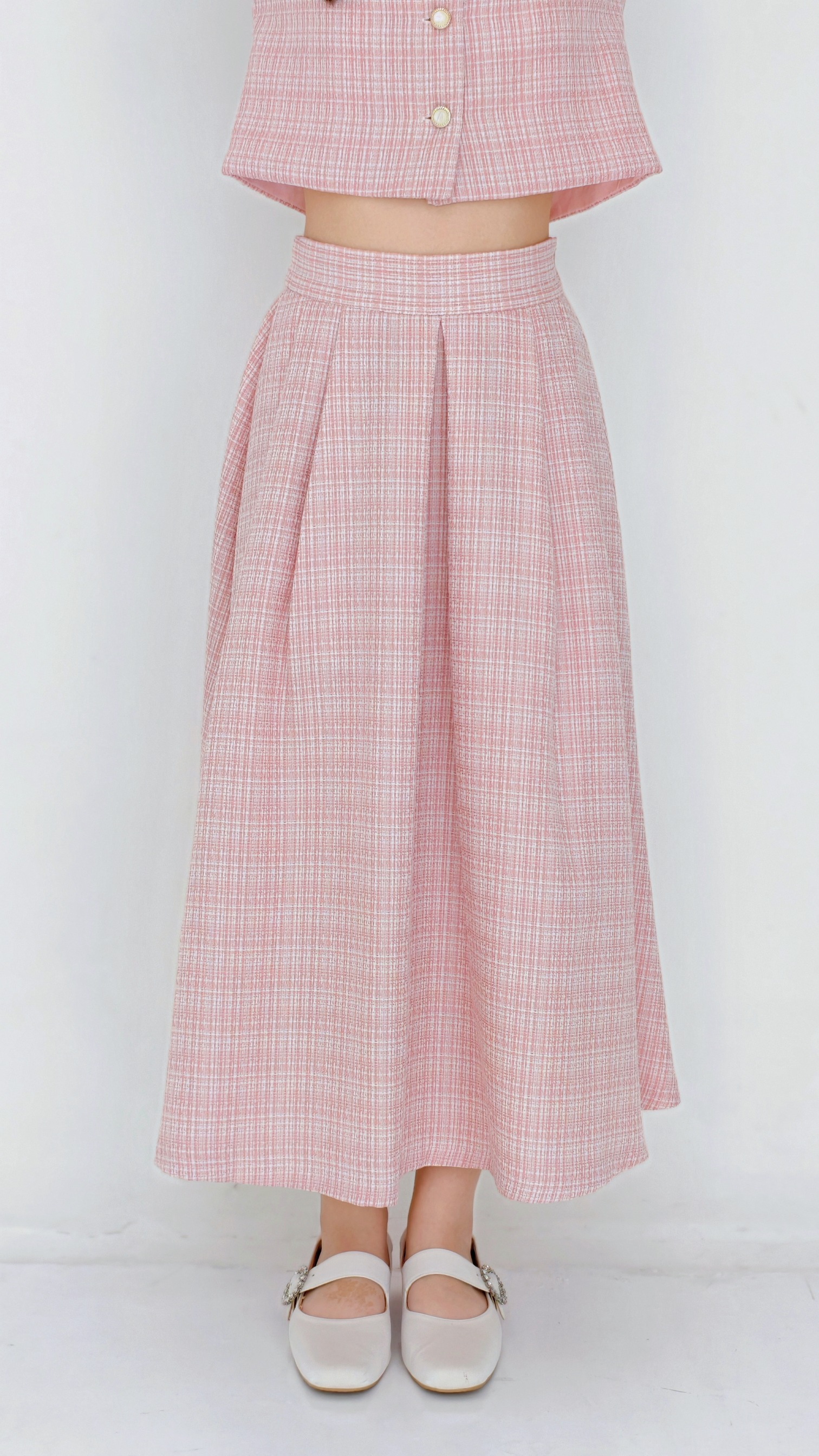 June Pleat Flare In Pink