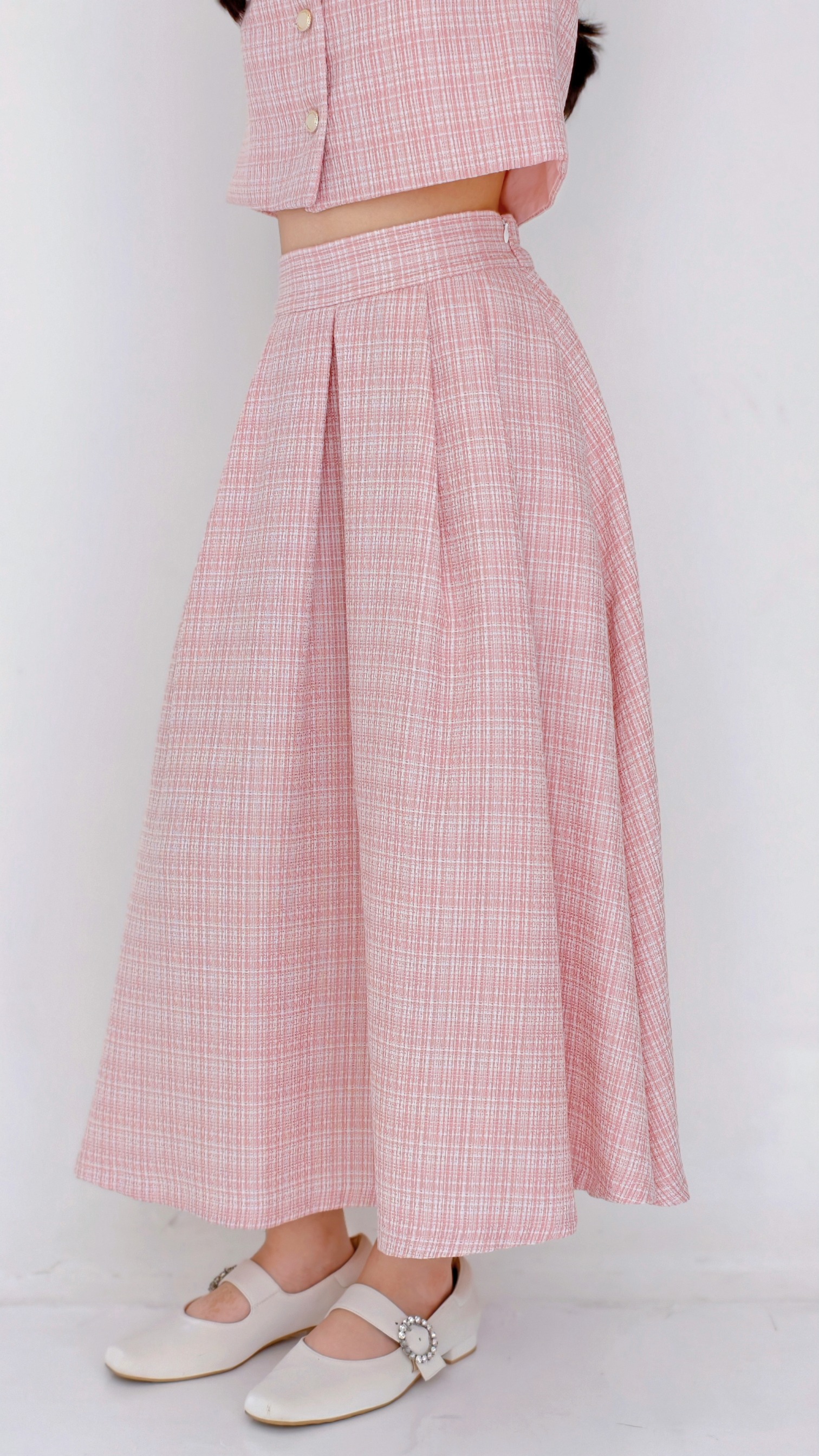 June Pleat Flare In Pink