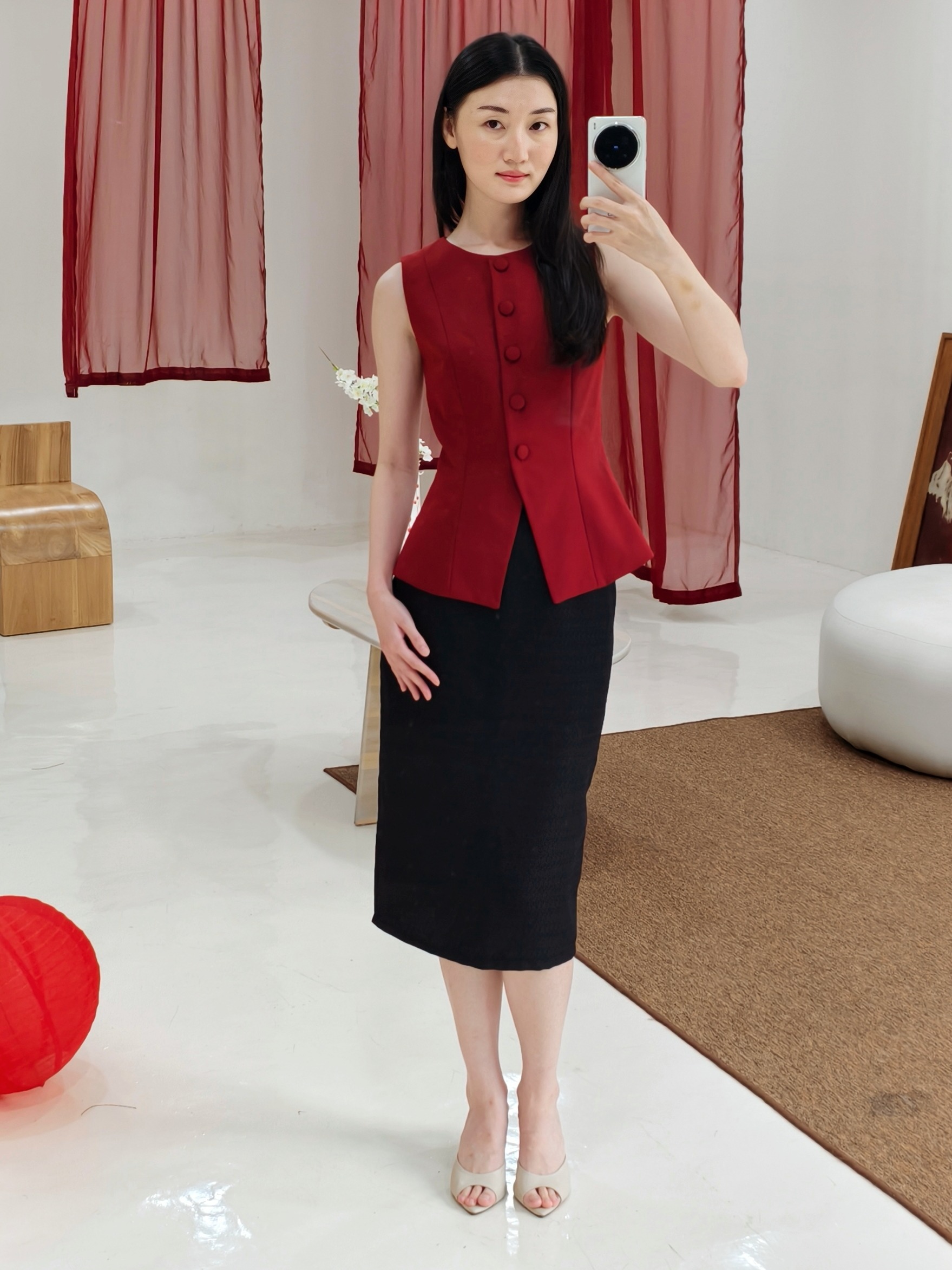 Poppy Vest In Red