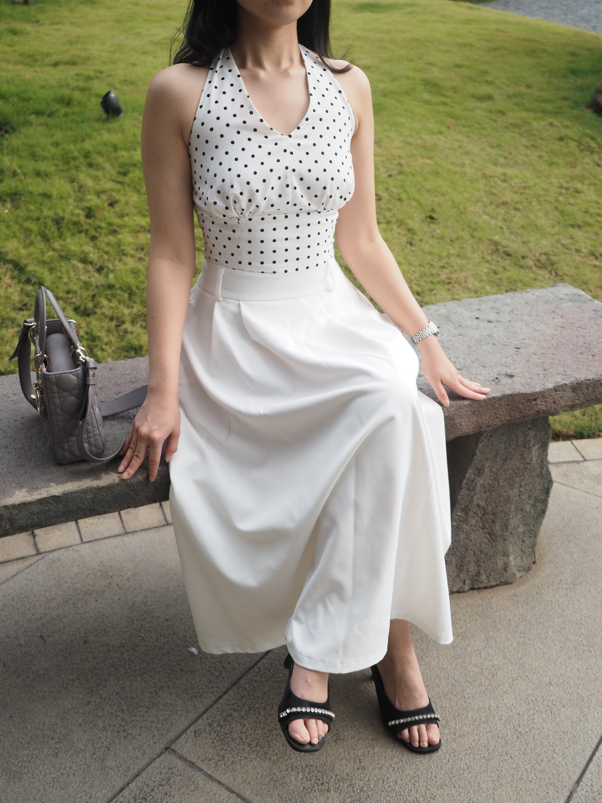 June Pleat Flare In White 