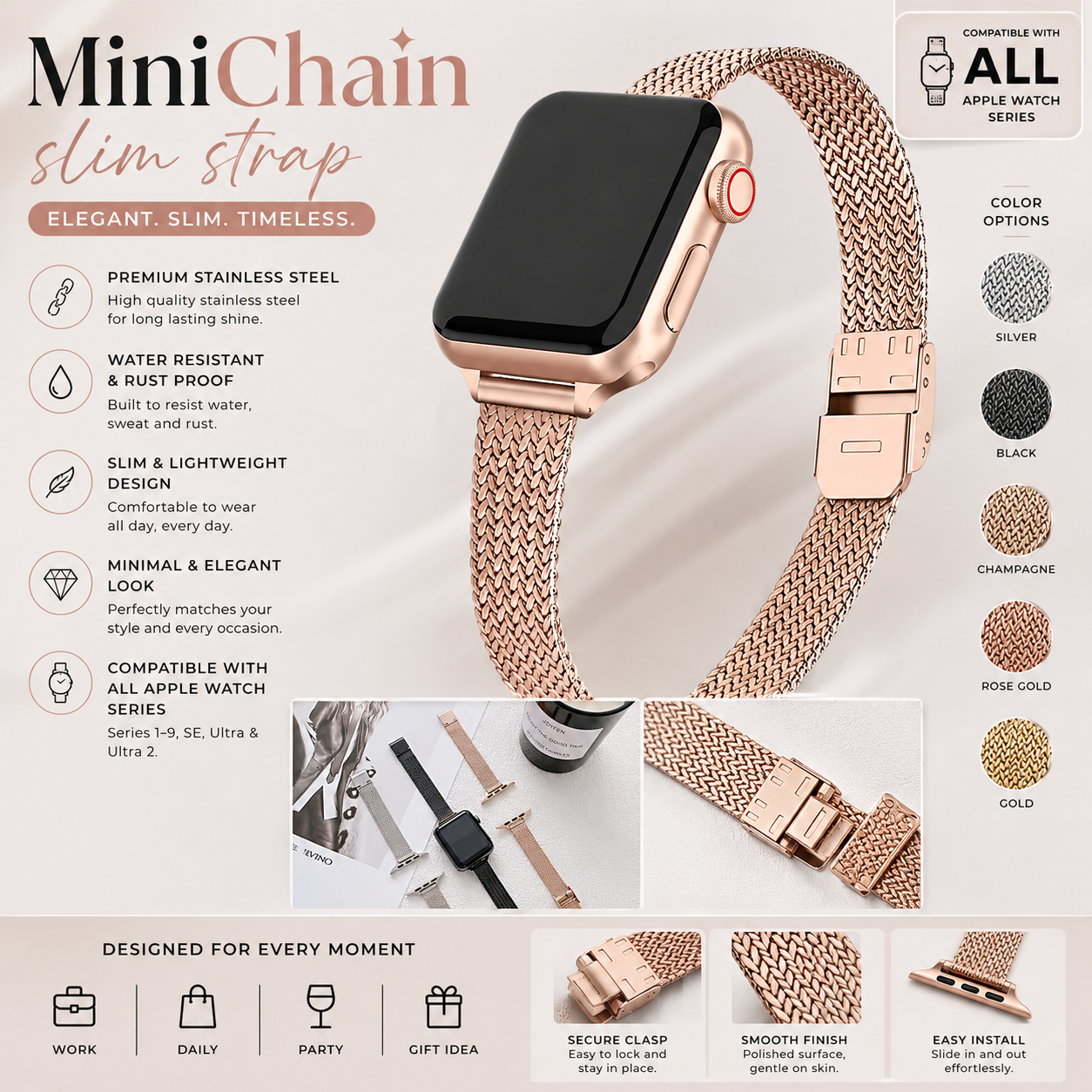 MiniChain Slim Strap for Apple Watch