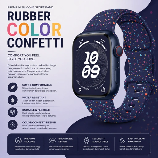 Image of Rubber Colour Confetti Band for Apple Watch