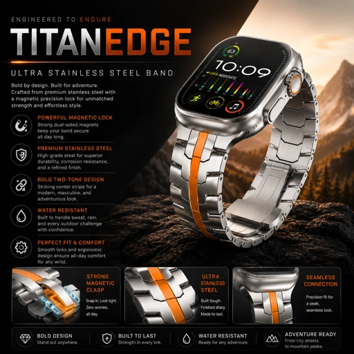 TitanEdge Ultra Stainless Steel Strap for Apple Watch