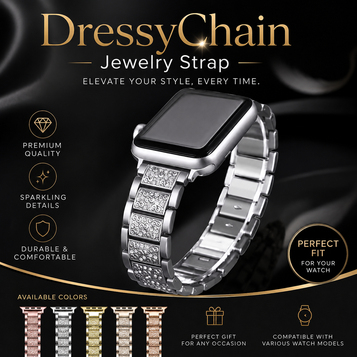 DressyChain Jewelry Strap for Apple Watch