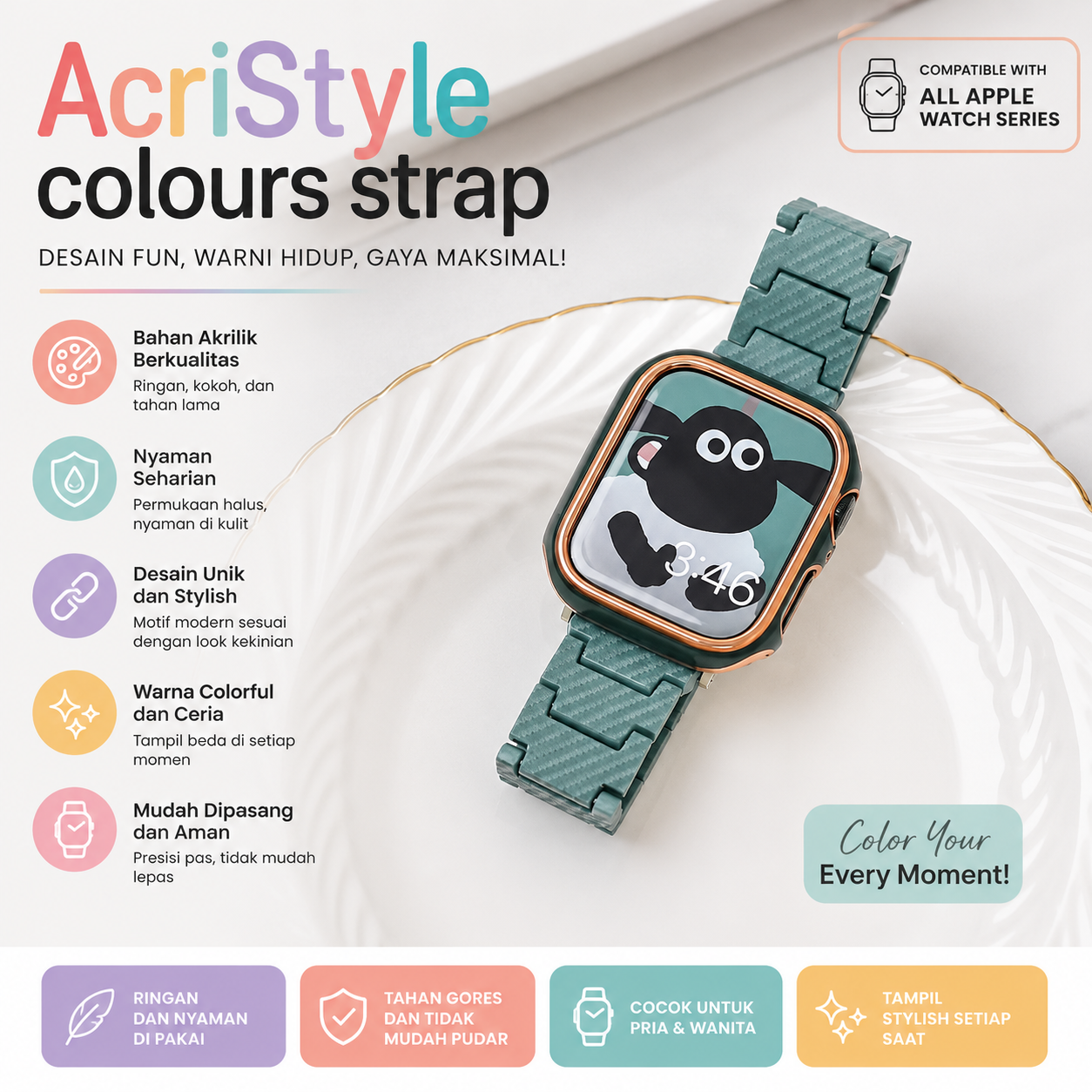 Acristyle Colour Strap for Apple Watch