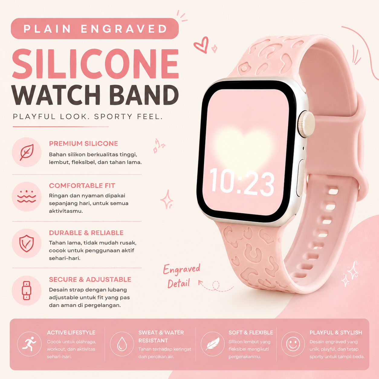 Plain Engraved Band for Apple Watch
