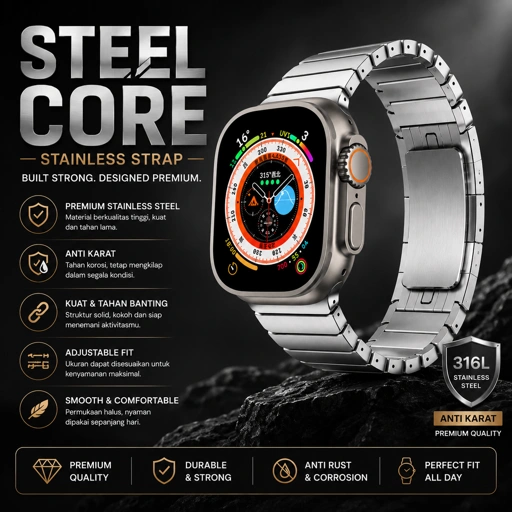 Image of SteelCore Link Stainless Strap for Apple Watch