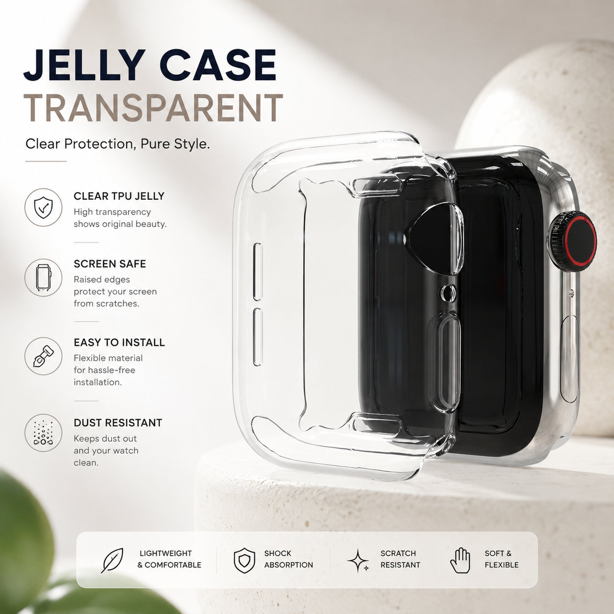 Jelly Case Transparent for Apple Watch