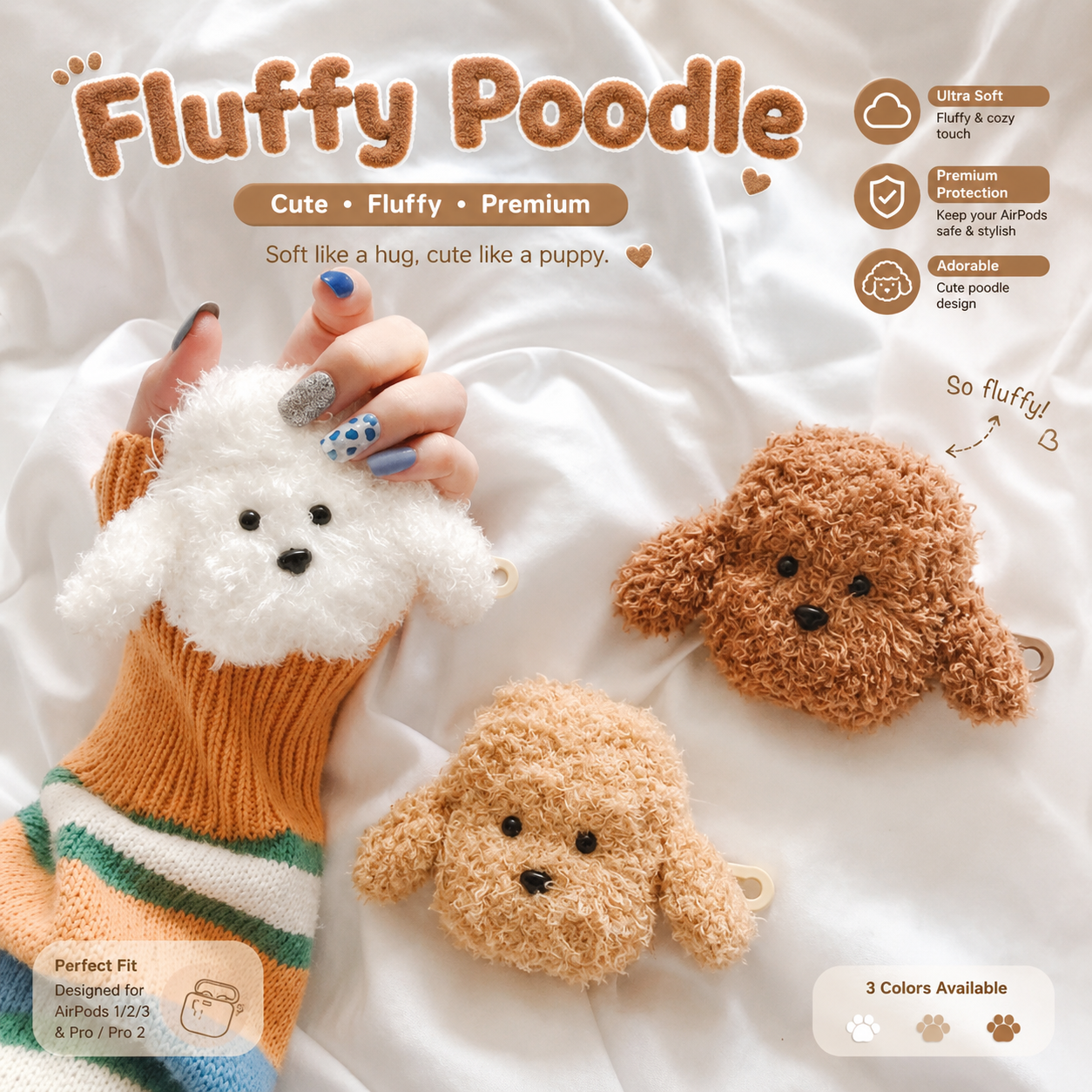 Fluffy Poodle Case for Airpods