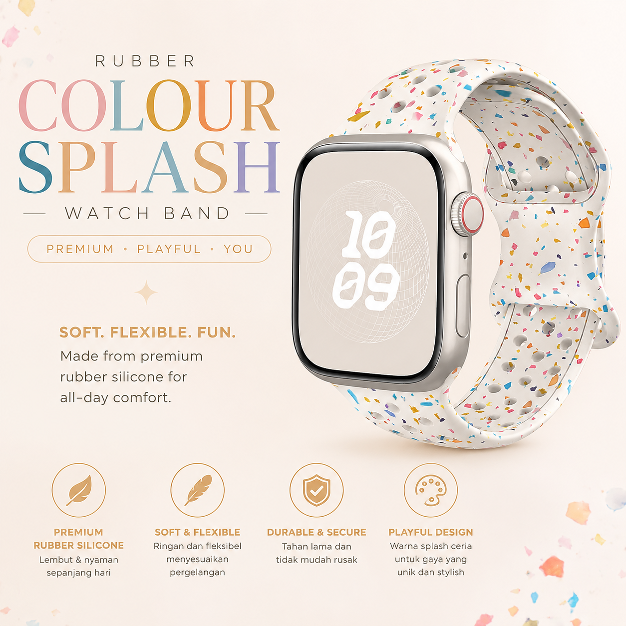 Rubber Colour Splash Breathable for Apple Watch
