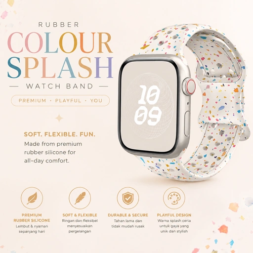 Image of Rubber Colour Splash Breathable for Apple Watch