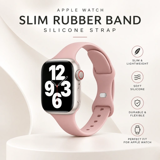 Slim Rubber Band Silicone Strap for Apple Watch