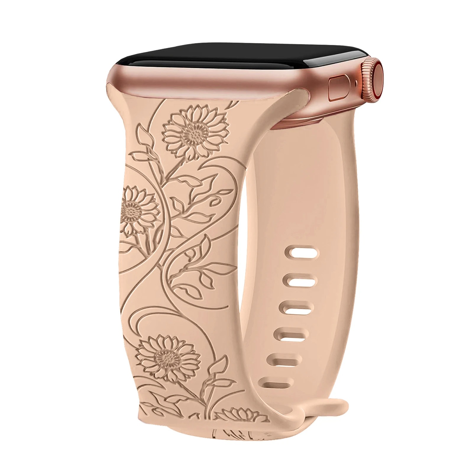 Soft Sport Engraved Band for Apple Watch – Motif Bunga