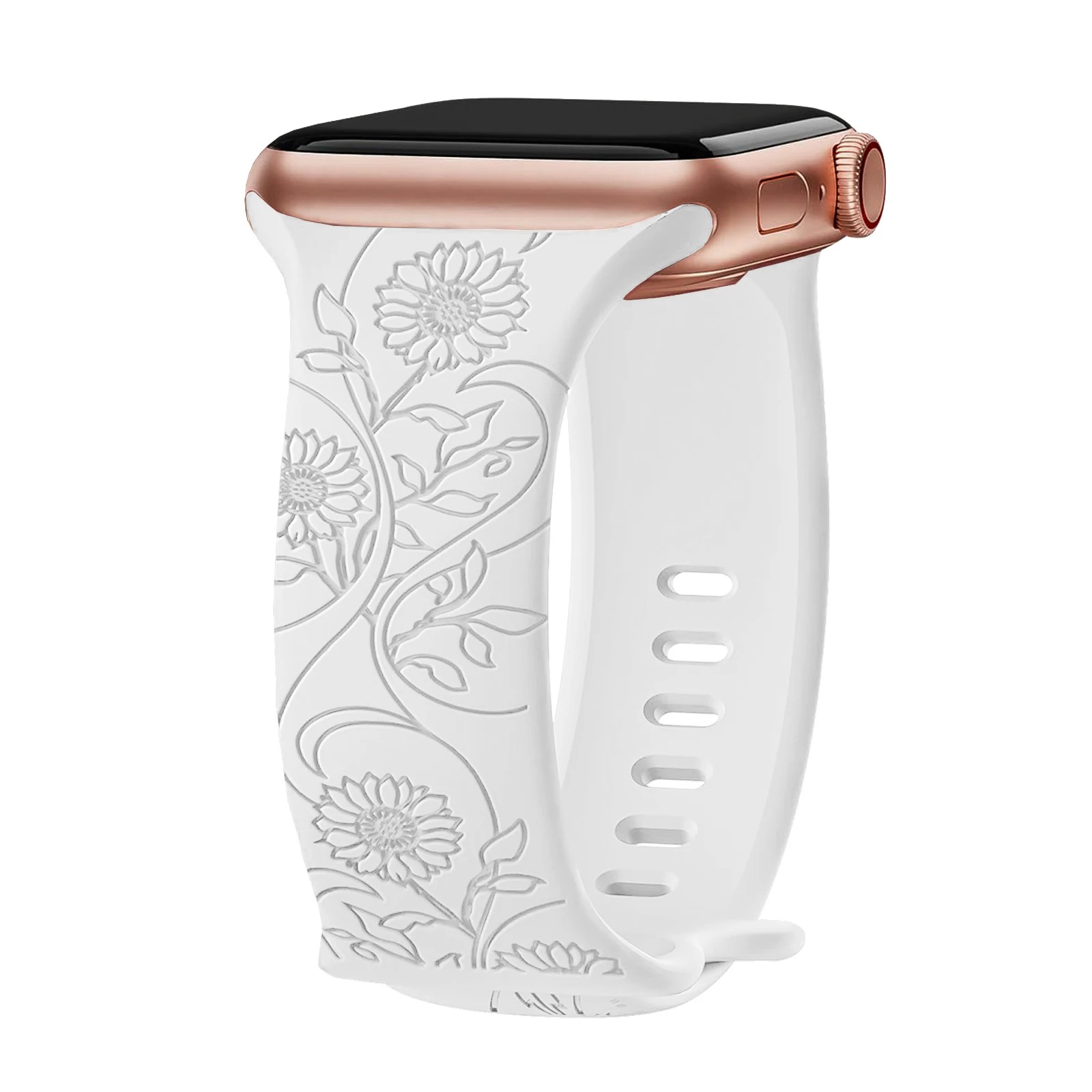 Soft Sport Engraved Band for Apple Watch – Motif Bunga