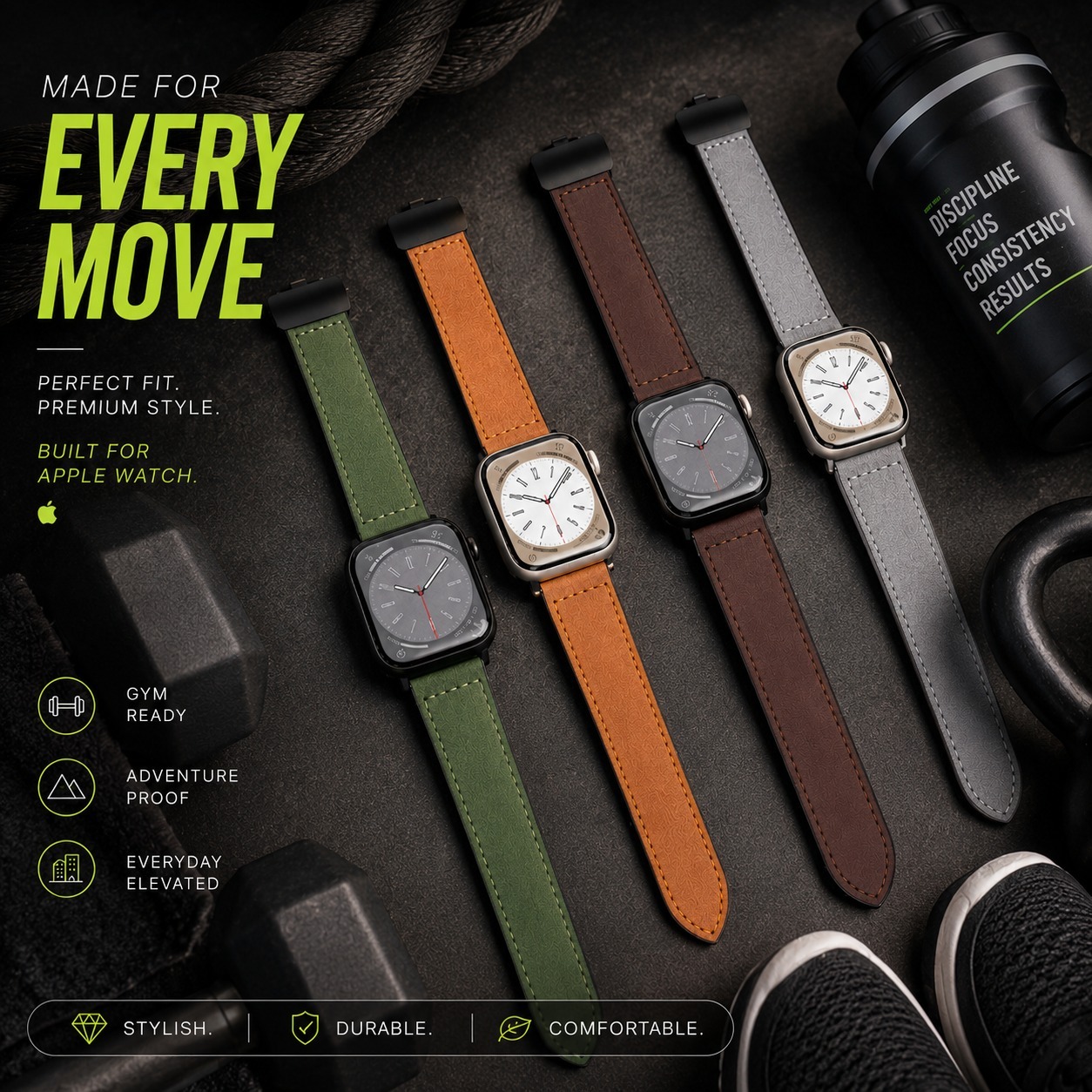 Velvet Leather Magnetic Strap For Apple Watch