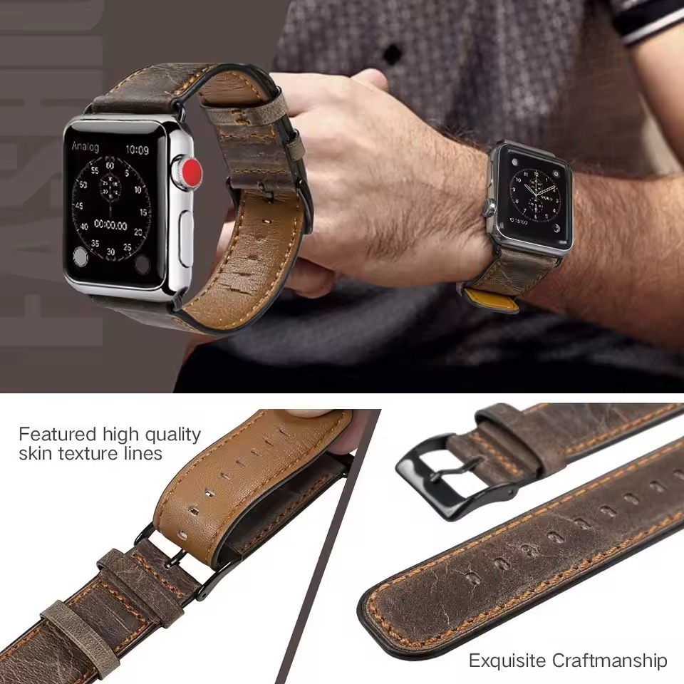 Heritage Classic Leather Strap For Apple Watch