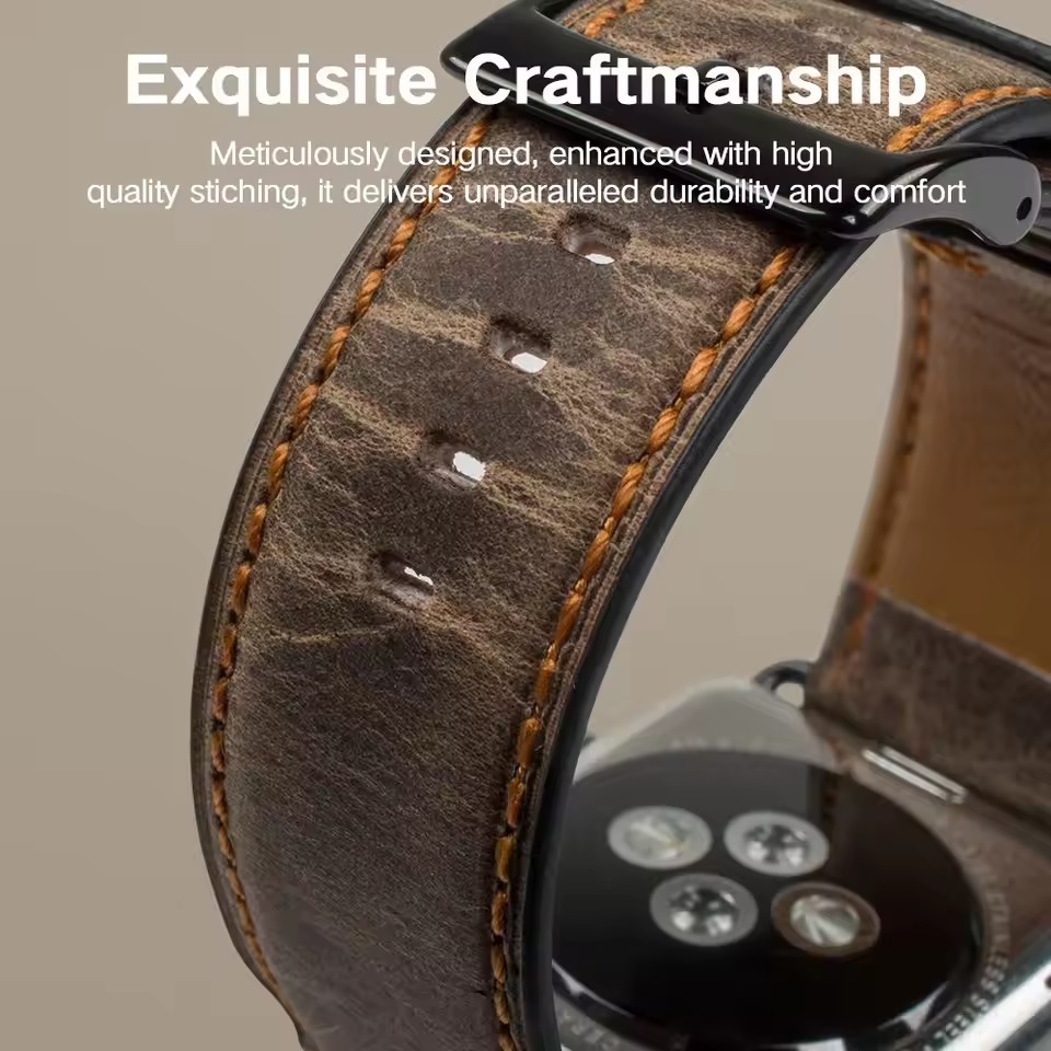 Heritage Classic Leather Strap For Apple Watch