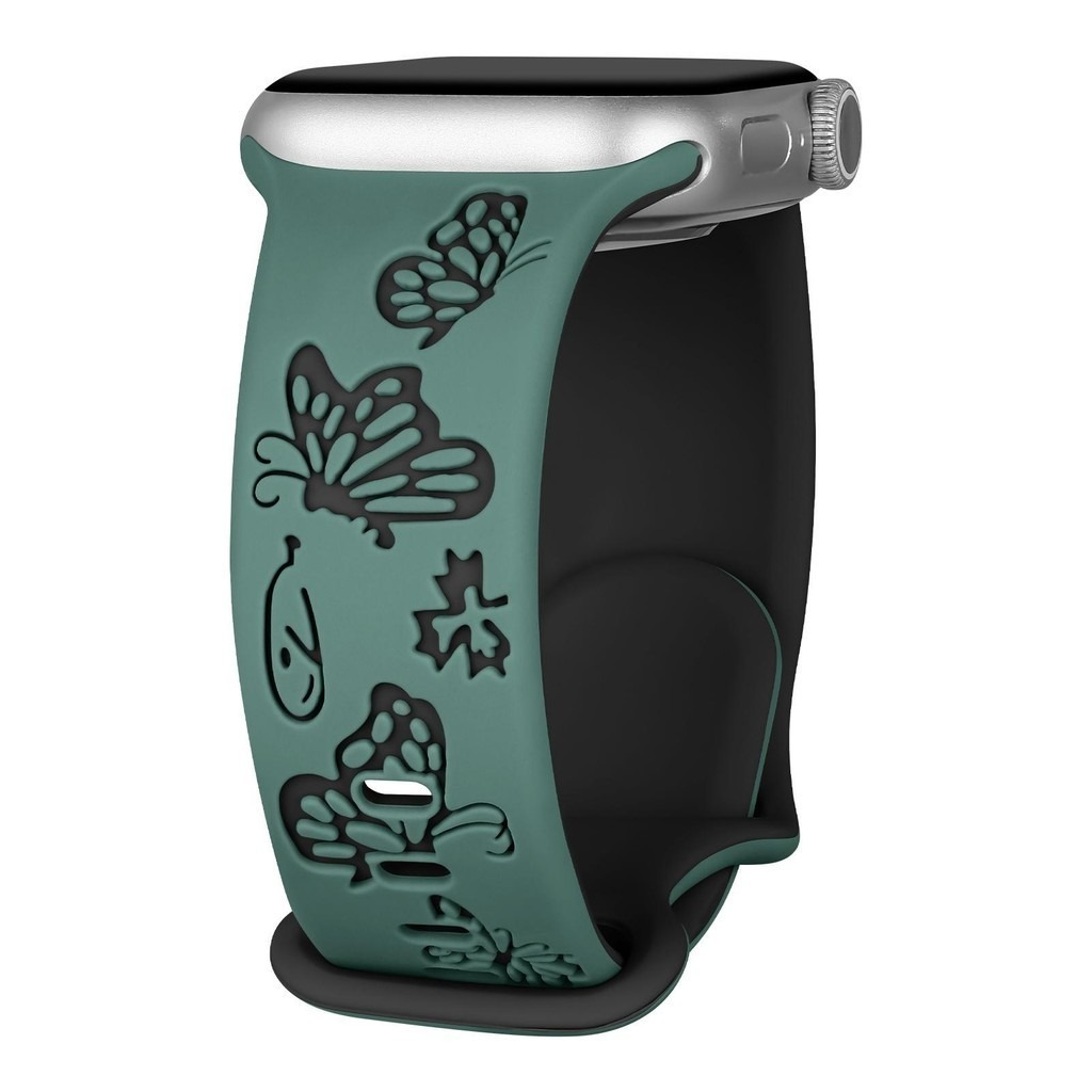 Butterfly Two Tone Engraved Strap for Apple Watch