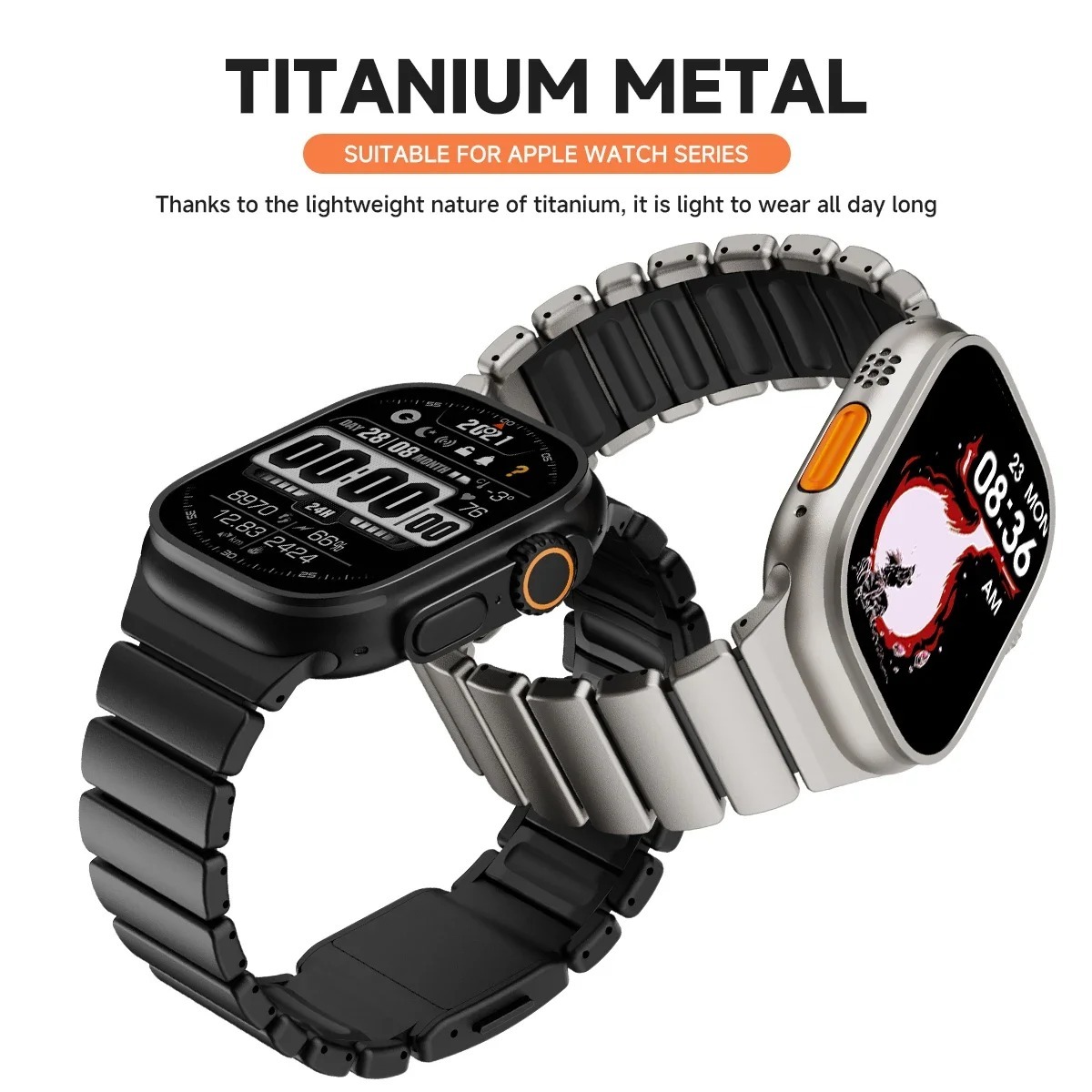 TitanForge Two-Tone Titanium Band for Apple Watch