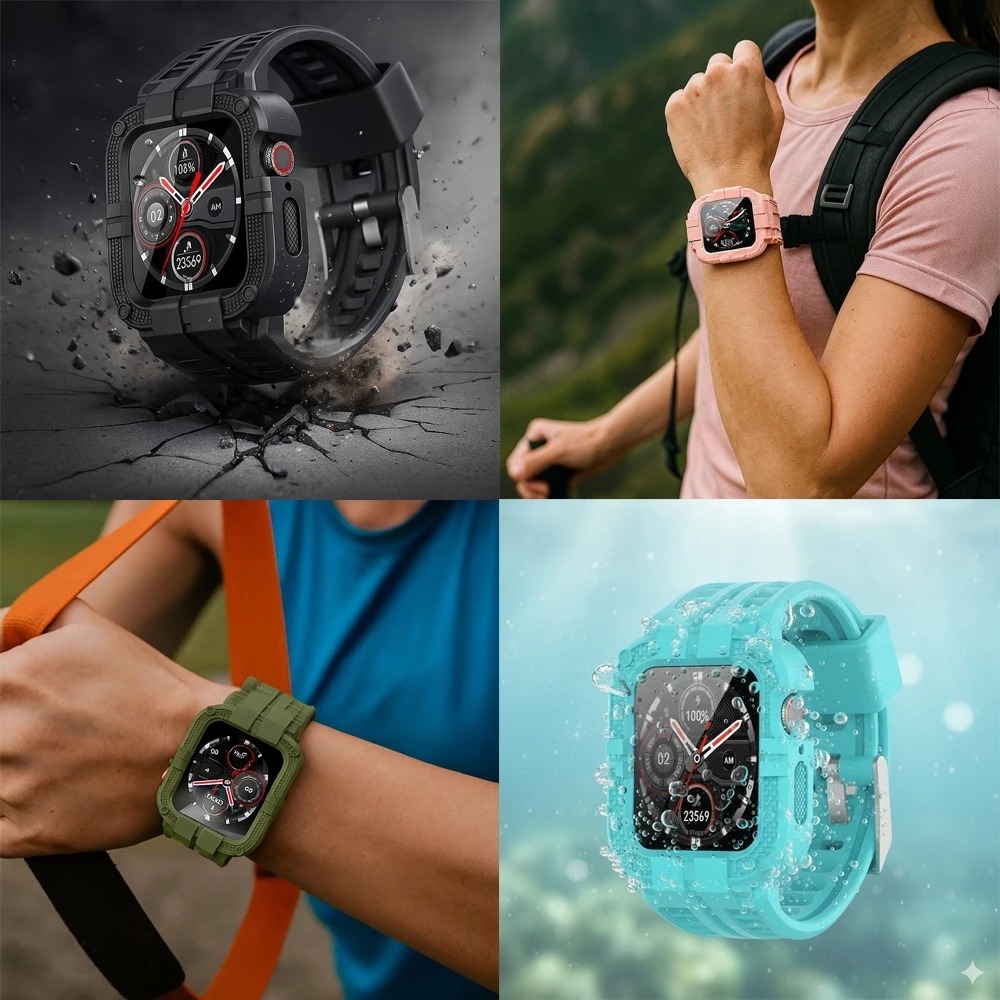 Rugged Sport WatchBand Case Series For Apple Watch