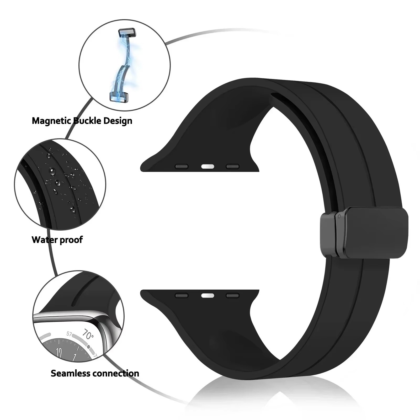 Magnetic Rubber Band Strap For Apple Watch