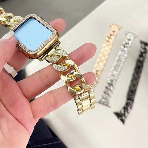 Image of Aurelia Diamond Chain Bracelet Strap for Apple Watch