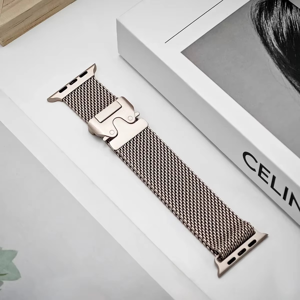 SnapLock Mesh Milanese Stainless Steel Strap for Apple Watch