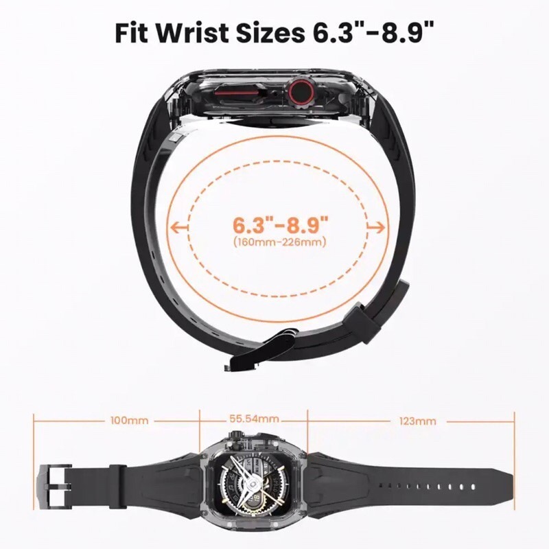 Crystal Sport StrapCase Transparent Silicone Set for Apple Watch