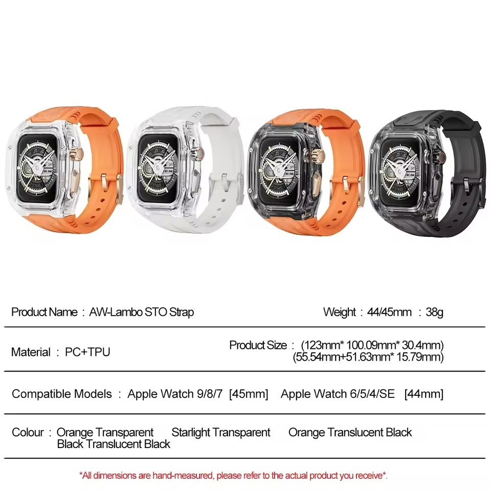 Crystal Sport StrapCase Transparent Silicone Set for Apple Watch