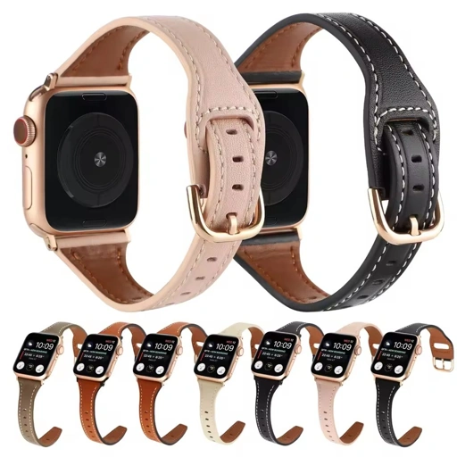 Image of Ateelage Women Slim Leather Strap for Apple Watch