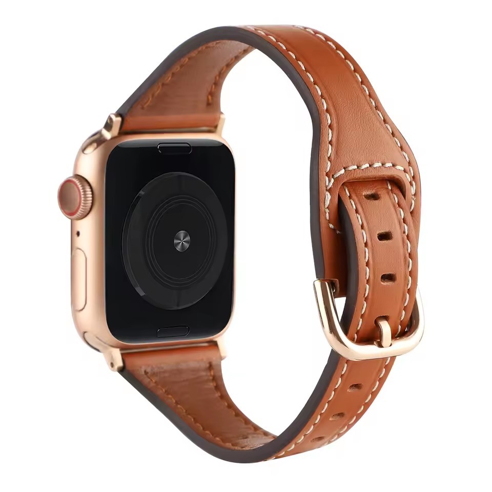Ateelage Women Slim Leather Strap for Apple Watch