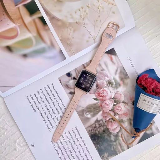 Image of Ateelage Women Slim Leather Strap for Apple Watch